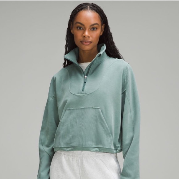 lululemon athletica Tops - lululemon athletica Softstream Green Quarter-Zip Hoodie
